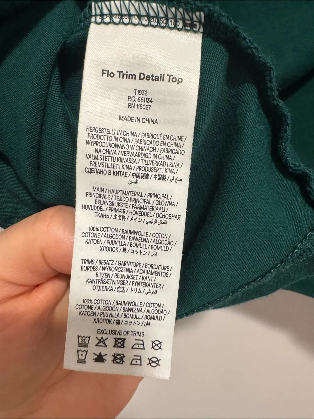 Boden Flo Trim Detail Top in Emerald Night